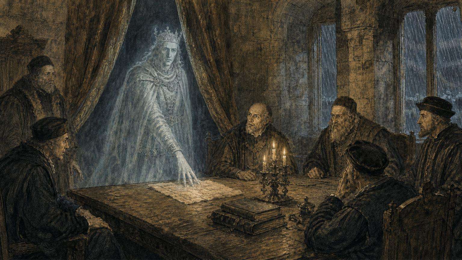 Ilustrácia k povesti: Ruka, ktorá podpísala zmluvu