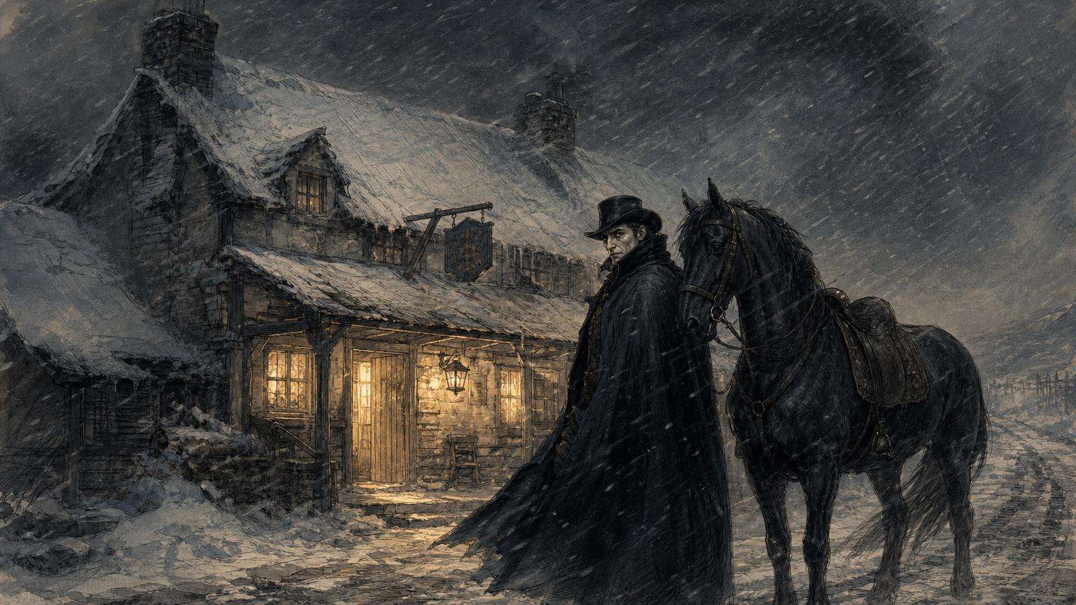 Ilustrácia k povesti: Jazdec na čiernom koni