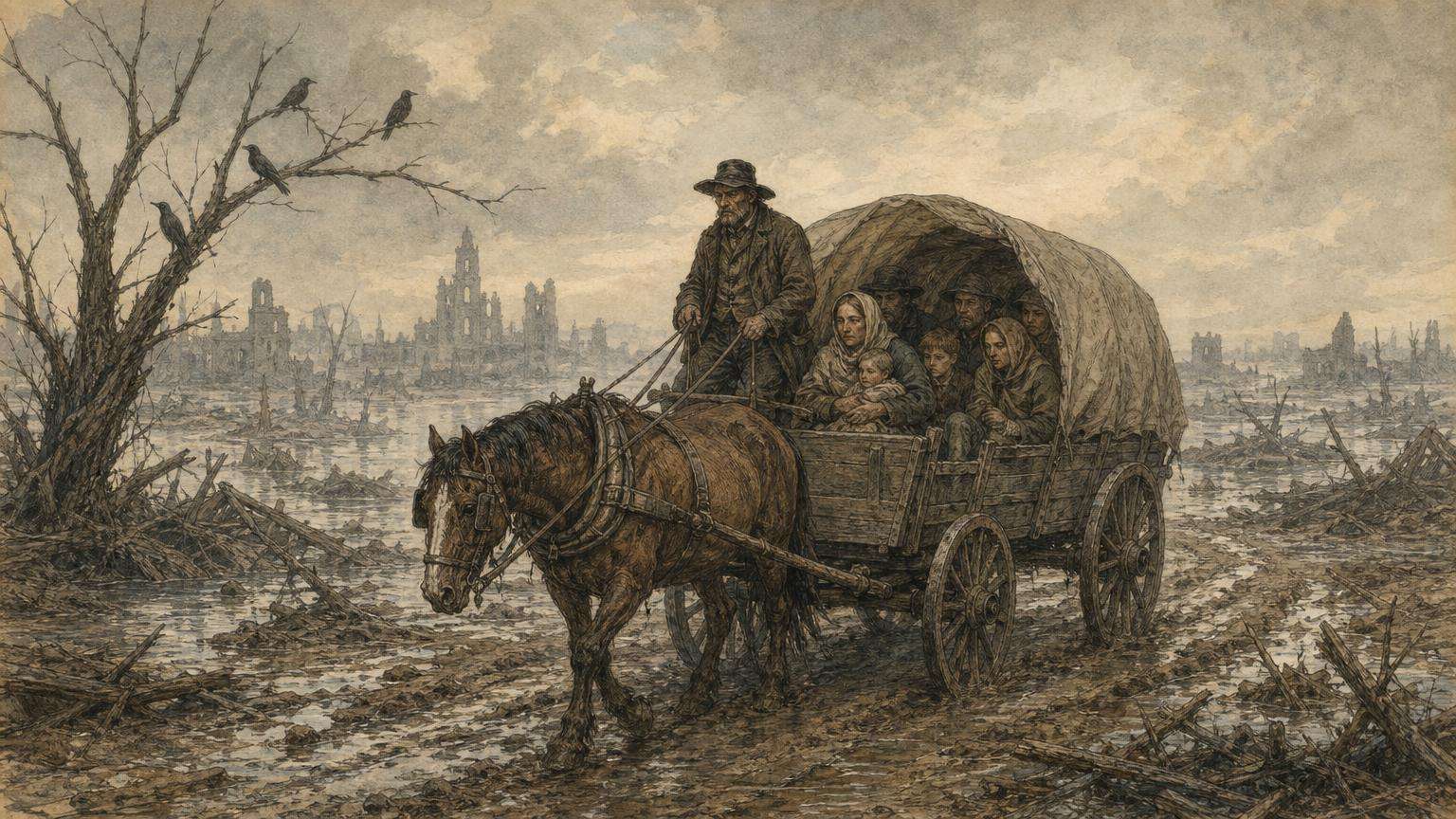 Ilustrácia k povesti: Tuto stávala Praha
