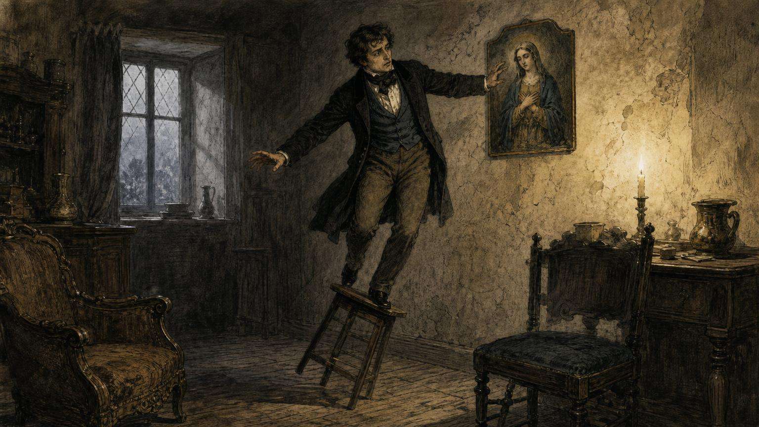 Ilustrácia k povesti: Obraz, ku ktorému sa nedalo pristúpiť