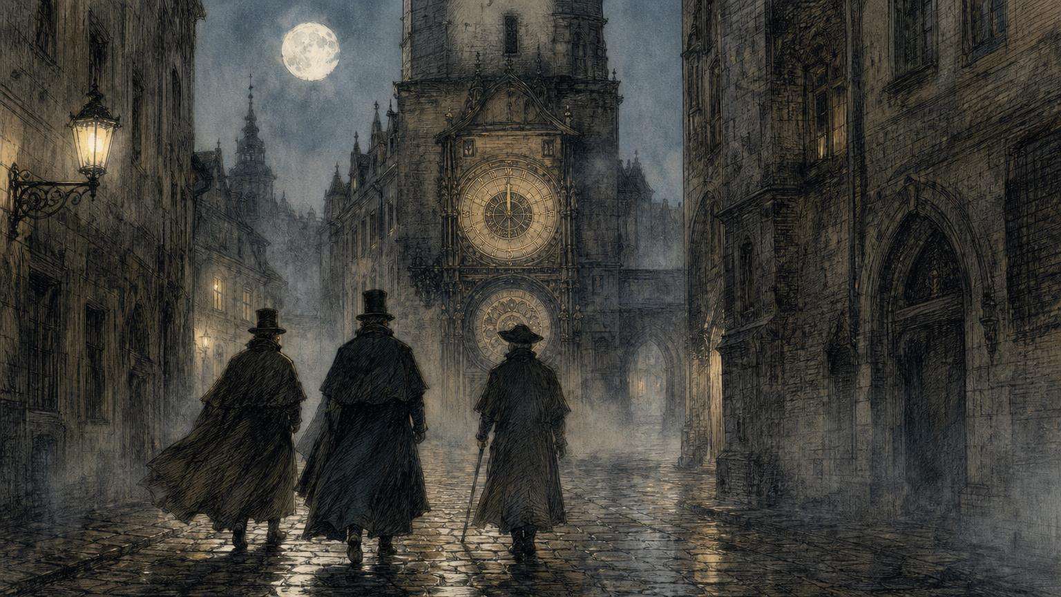 Ilustrácia k povesti: Popravení páni a orloj