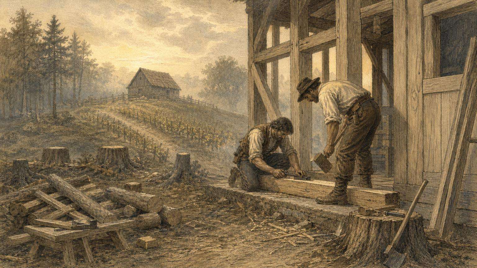 Ilustrácia k povesti: Prvý dom v Prahe
