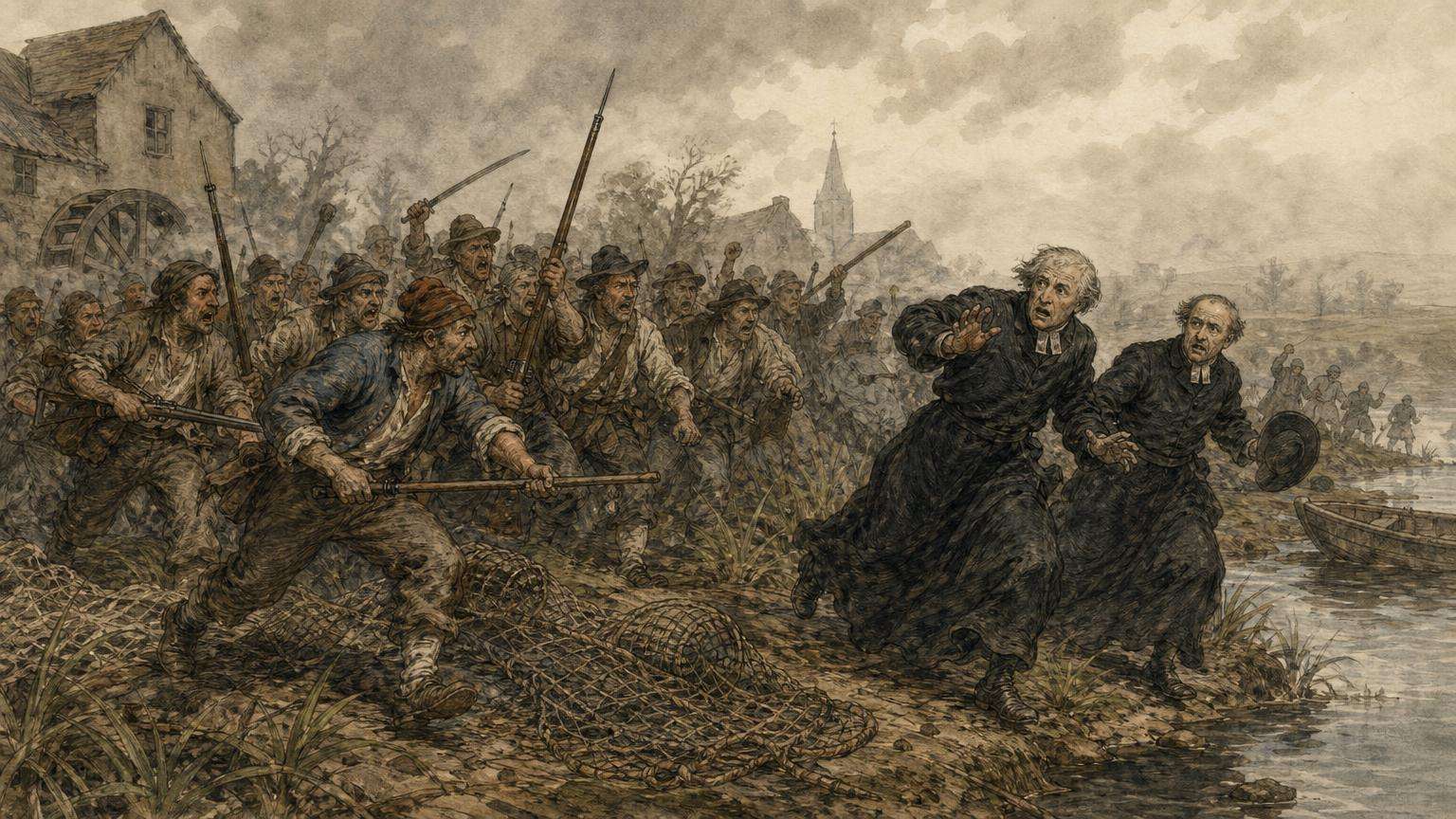 Ilustrácia k povesti: Vojna o ryby v Botiči