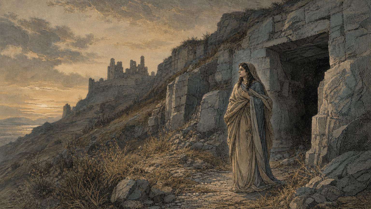 Ilustrácia k povesti: Bohyňa, ktorá nikdy nebola