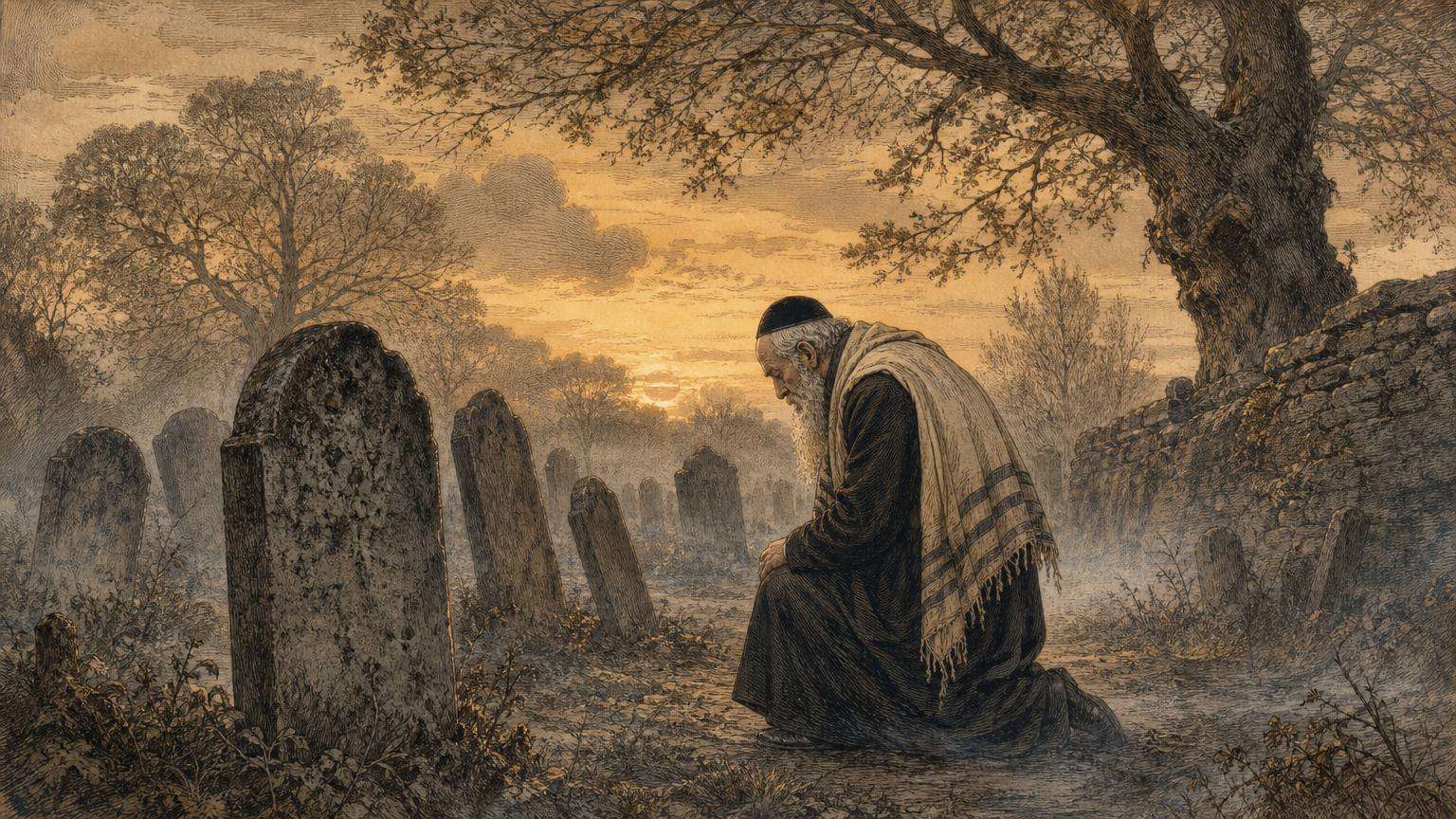 Ilustrácia k povesti: Rabín, ktorý si prial zomrieť včas