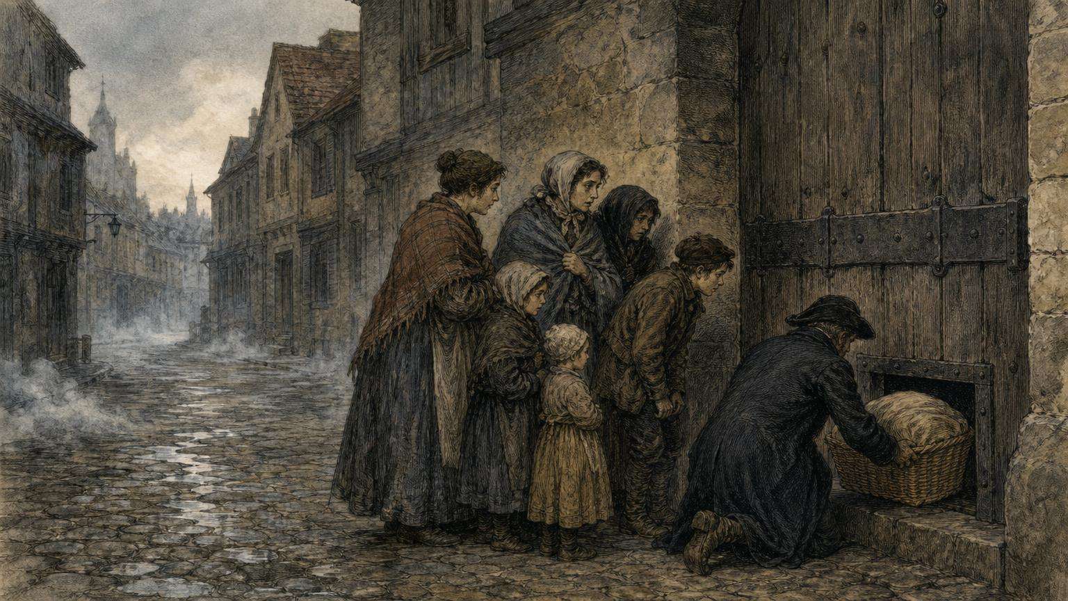 Ilustrácia k povesti: Za zavretými bránami