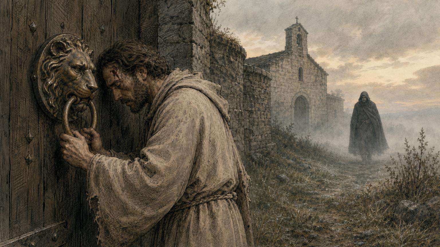 Ilustrácia k povesti: Kruh, ktorého sa svätý Václav zachytil