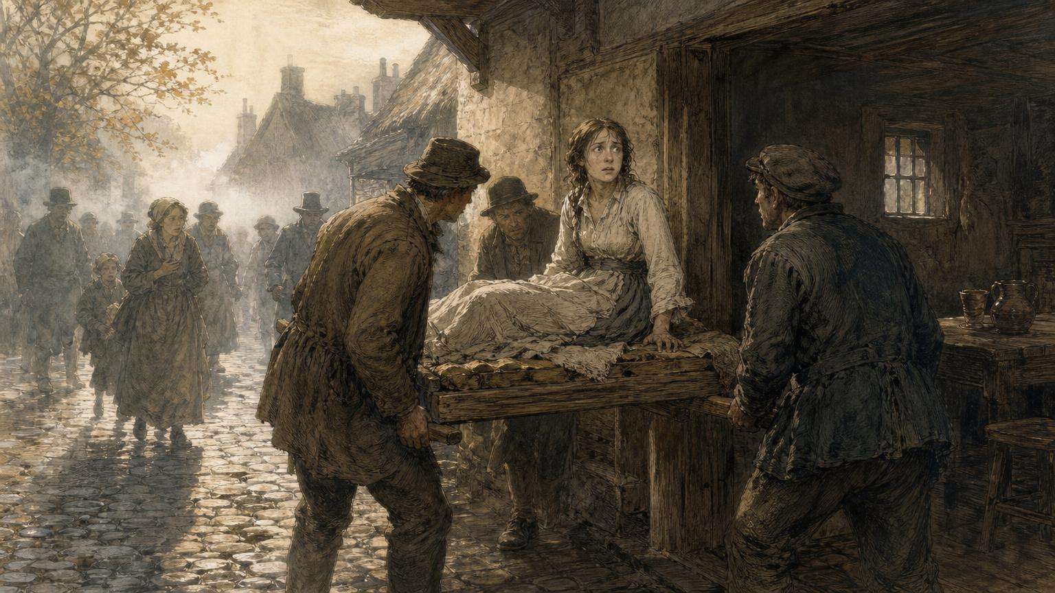 Ilustrácia k povesti: Slúžka, ktorá sa vrátila z már