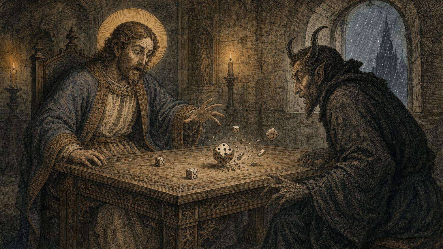 Ilustrácia k povesti: Kocka, ktorá sa rozletela na dvoje