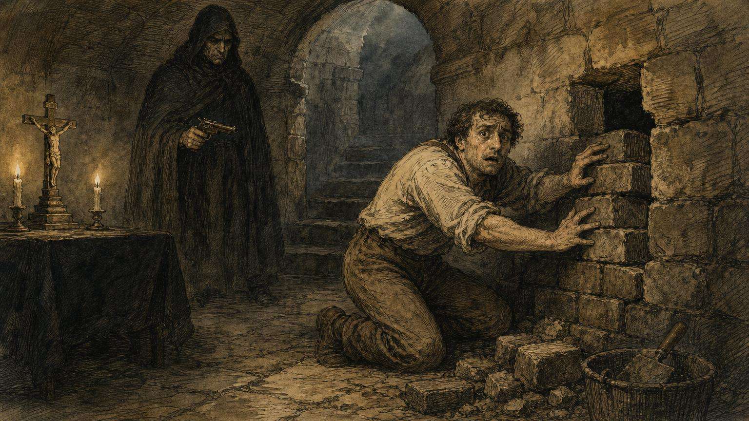 Ilustrácia k povesti: Murár Vojtech a hlas za múrom
