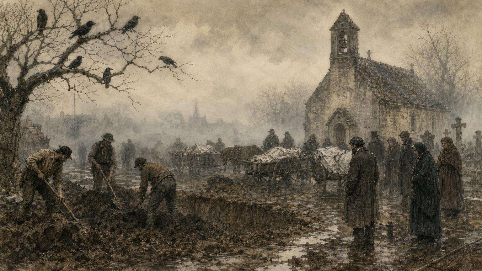 Ilustrácia k povesti: Hlad a mor roku 1281