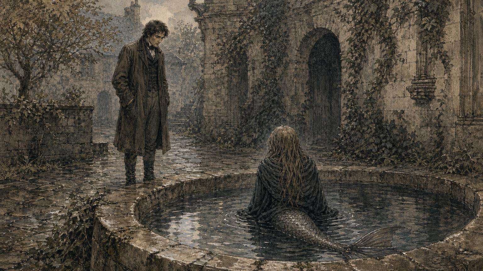 Ilustrácia k povesti: Morská panna z Karlovej ulice