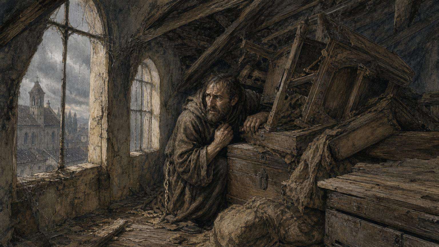 Ilustrácia k povesti: Tajomník pod haraburdím