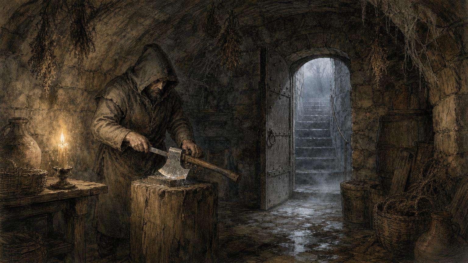 Ilustrácia k povesti: Katov príbytok na Úvoze
