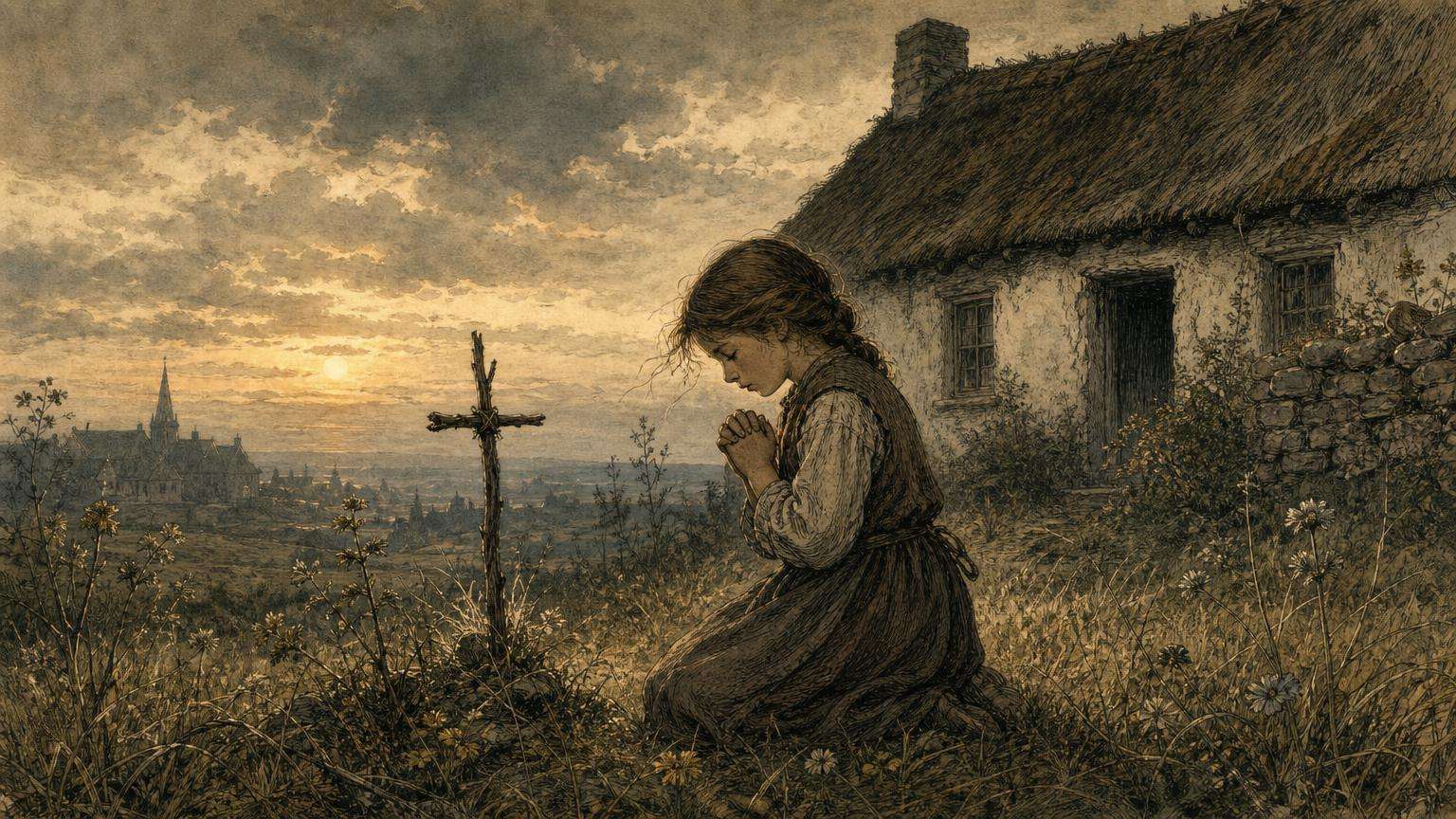 Ilustrácia k povesti: Kríž proti bolesti zubov