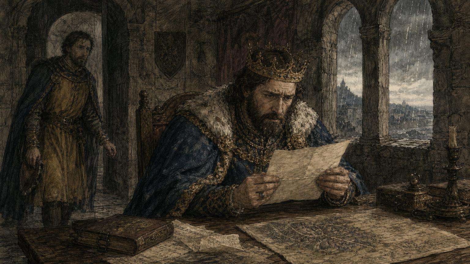 Ilustrácia k povesti: Správa, ktorá zabila kráľa