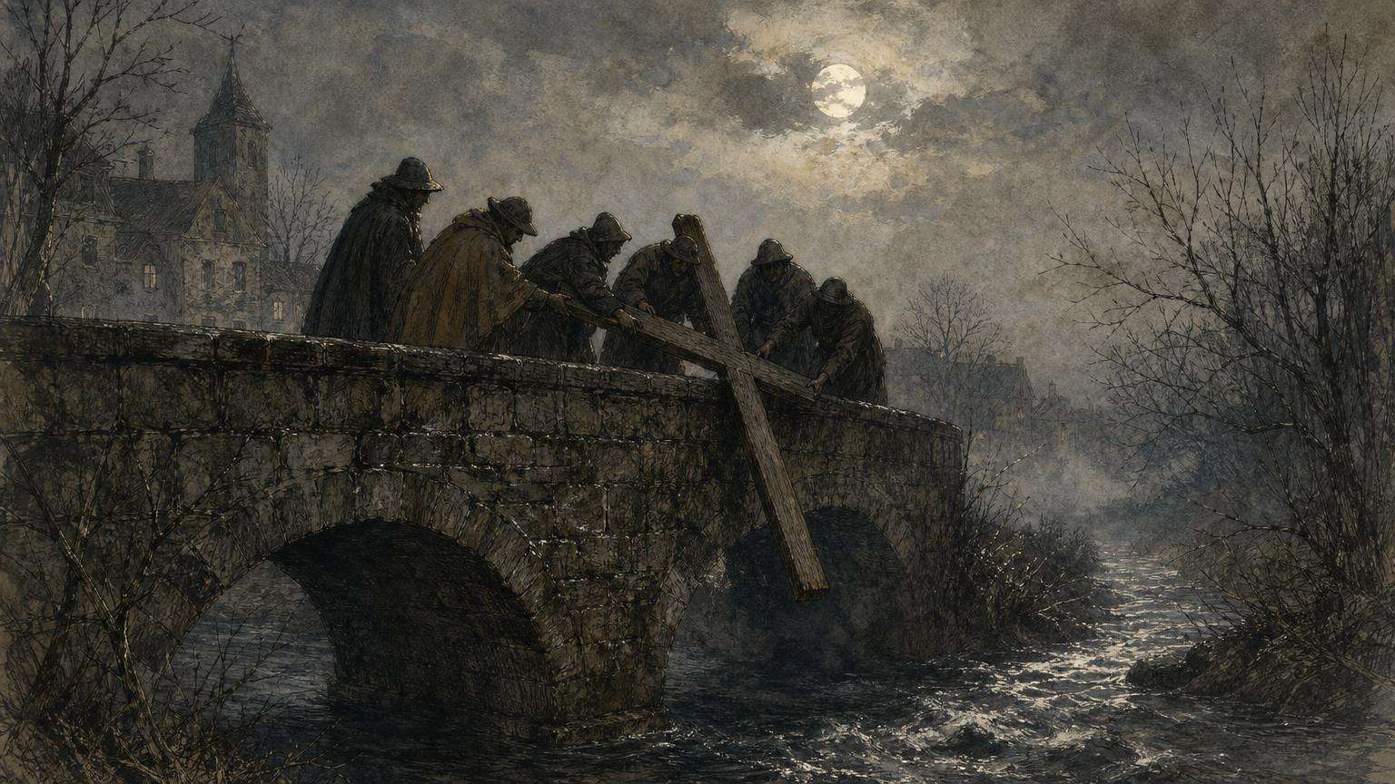 Ilustrácia k povesti: Kríž, ktorý prekážal kráľovnej
