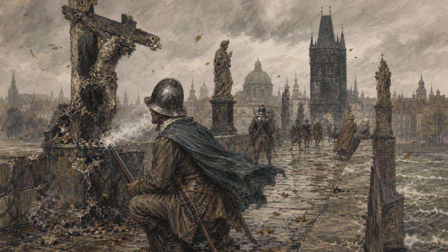 Ilustrácia k povesti: Strelec, ktorý prežil svoj výstrel o deň