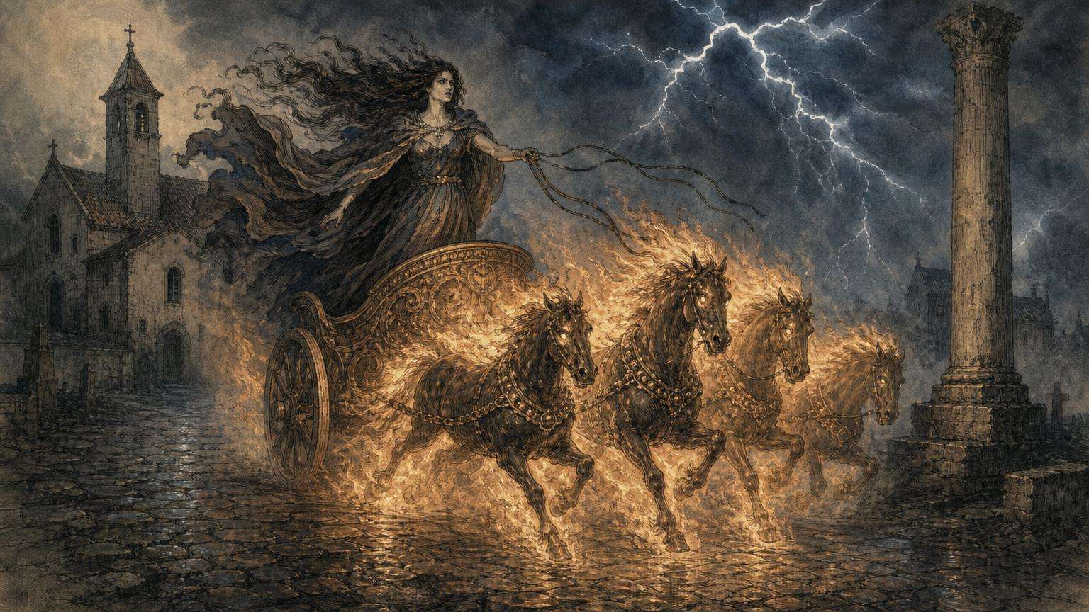 Ilustrácia k povesti: Drahomírina nočná jazda