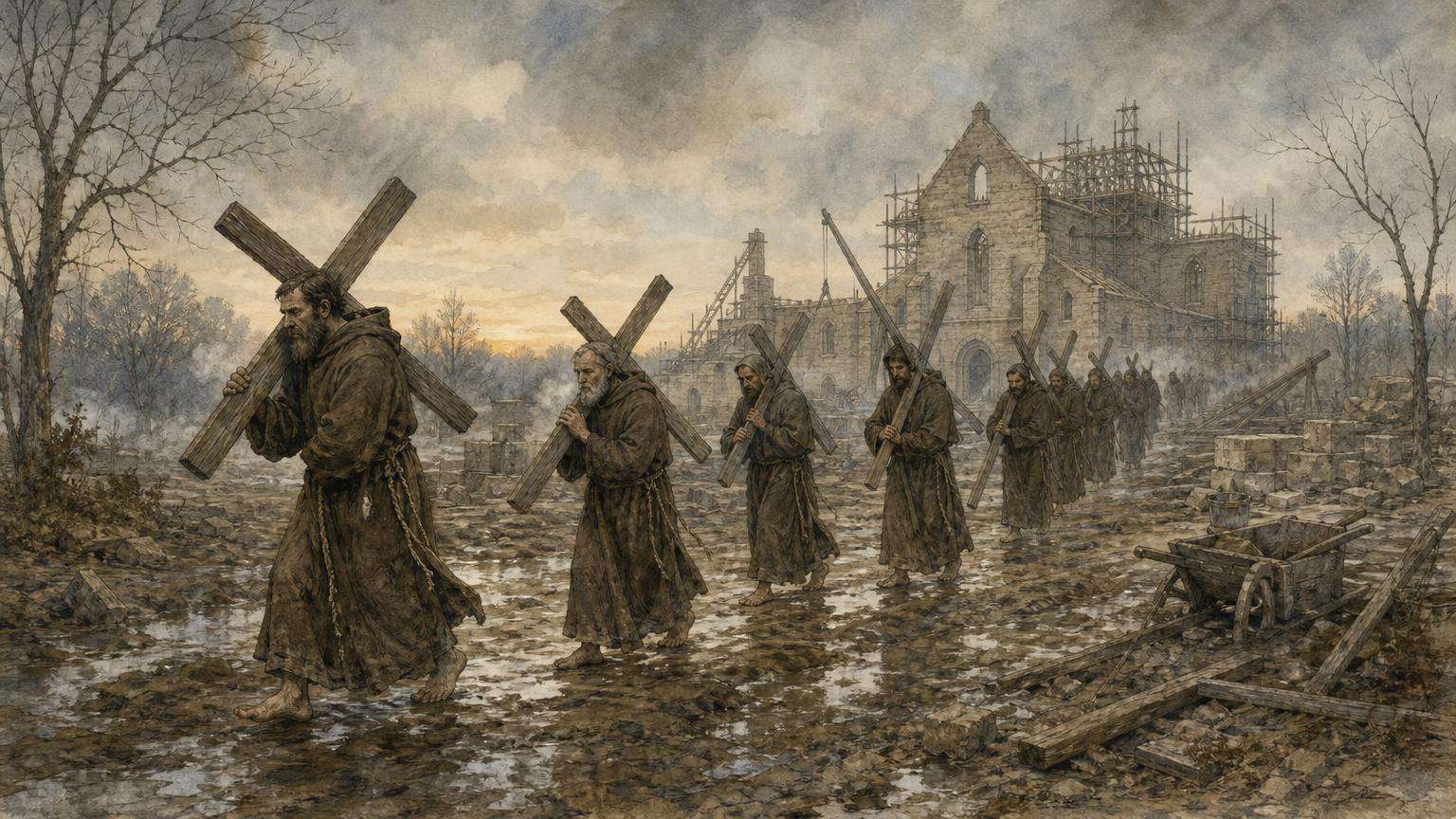 Ilustrácia k povesti: Bosí a bradatí a hnev Tychona Braheho