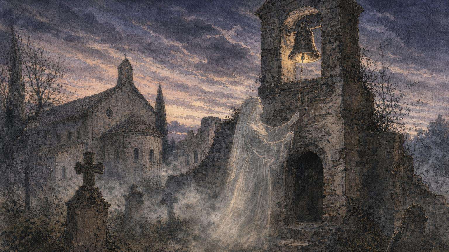 Ilustrácia k povesti: Zvonček, ktorý zvonil sám