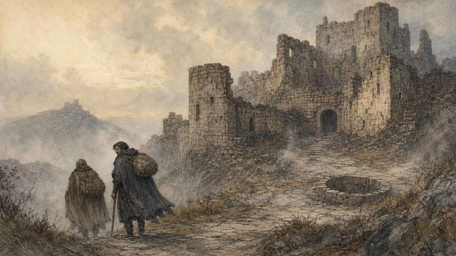 Ilustrácia k povesti: Hrad opustený pre nedostatok vody