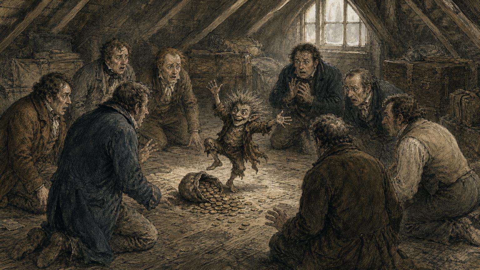 Ilustrácia k povesti: Koho z vás si mám za peniaze vziať