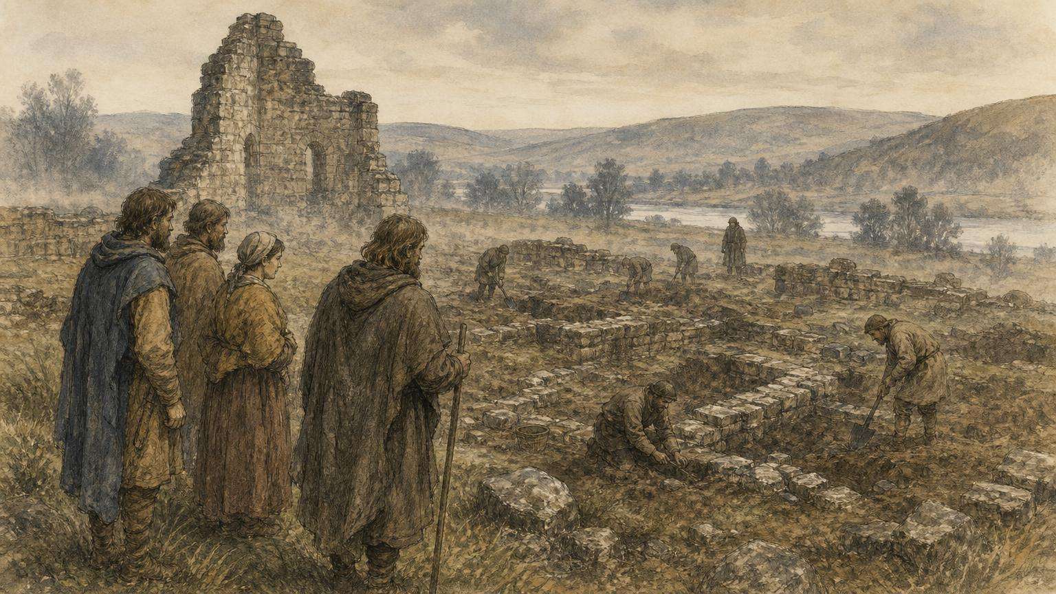Ilustrácia k povesti: Najstaršie námestie a Marobudovo mesto