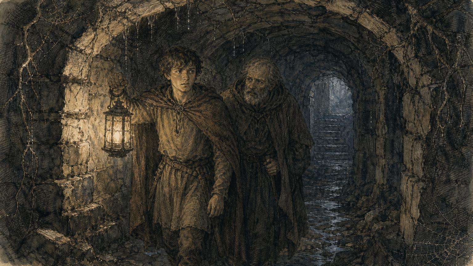 Ilustrácia k povesti: Chodba, ktorou chodil svätý Václav