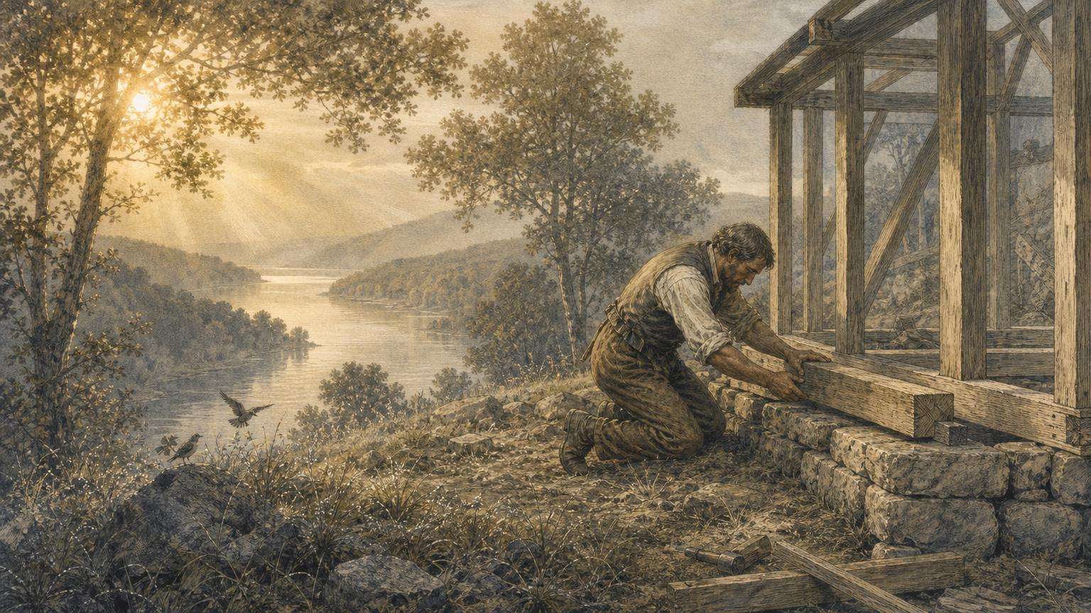 Ilustrácia k povesti: Ešte jeden prvý dom v Prahe