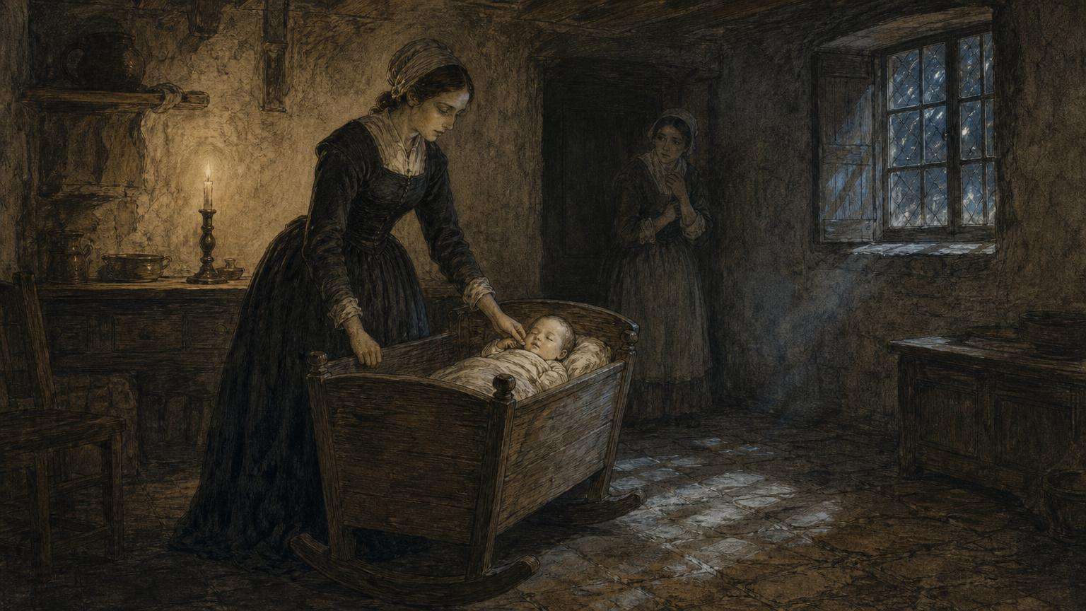 Ilustrácia k povesti: Matka, ktorá sa vracala ku kolíske